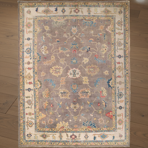 Hand-knotted Oushak Carpet 268 x 353 (cm) 8.10 x 11.7 (ft)