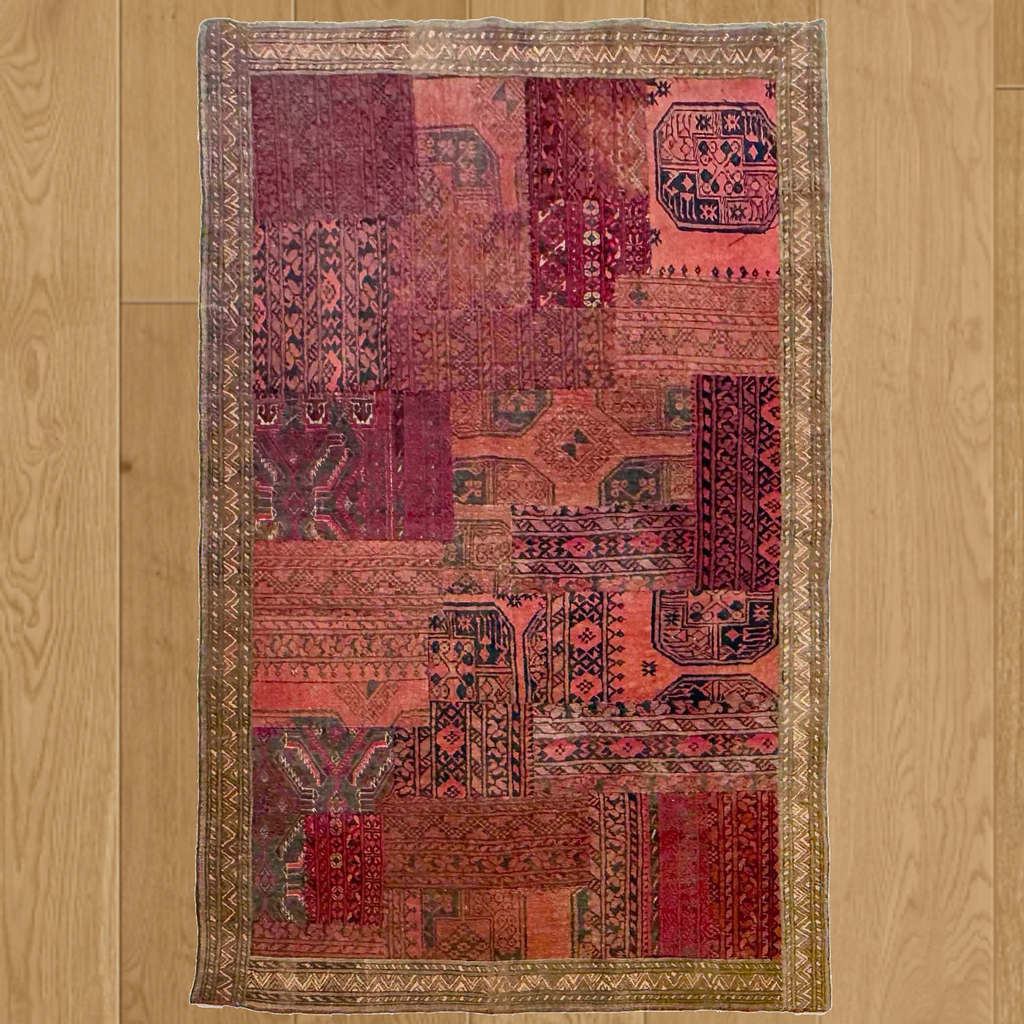 Handmade Patchwork Rug 125 x 180 (cm) 4.1 x 5.11 (ft)