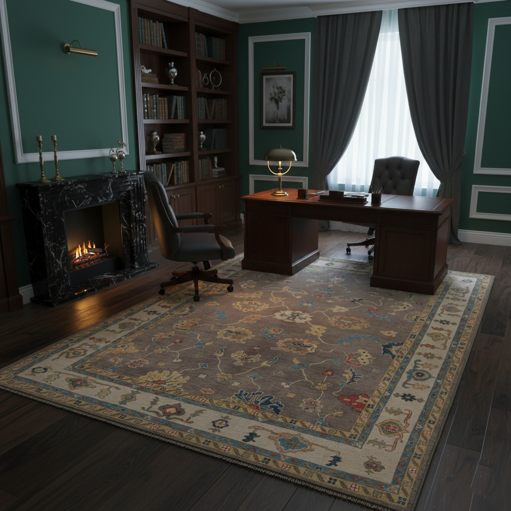 Hand-knotted Oushak Carpet 268 x 353 (cm) 8.10 x 11.7 (ft)