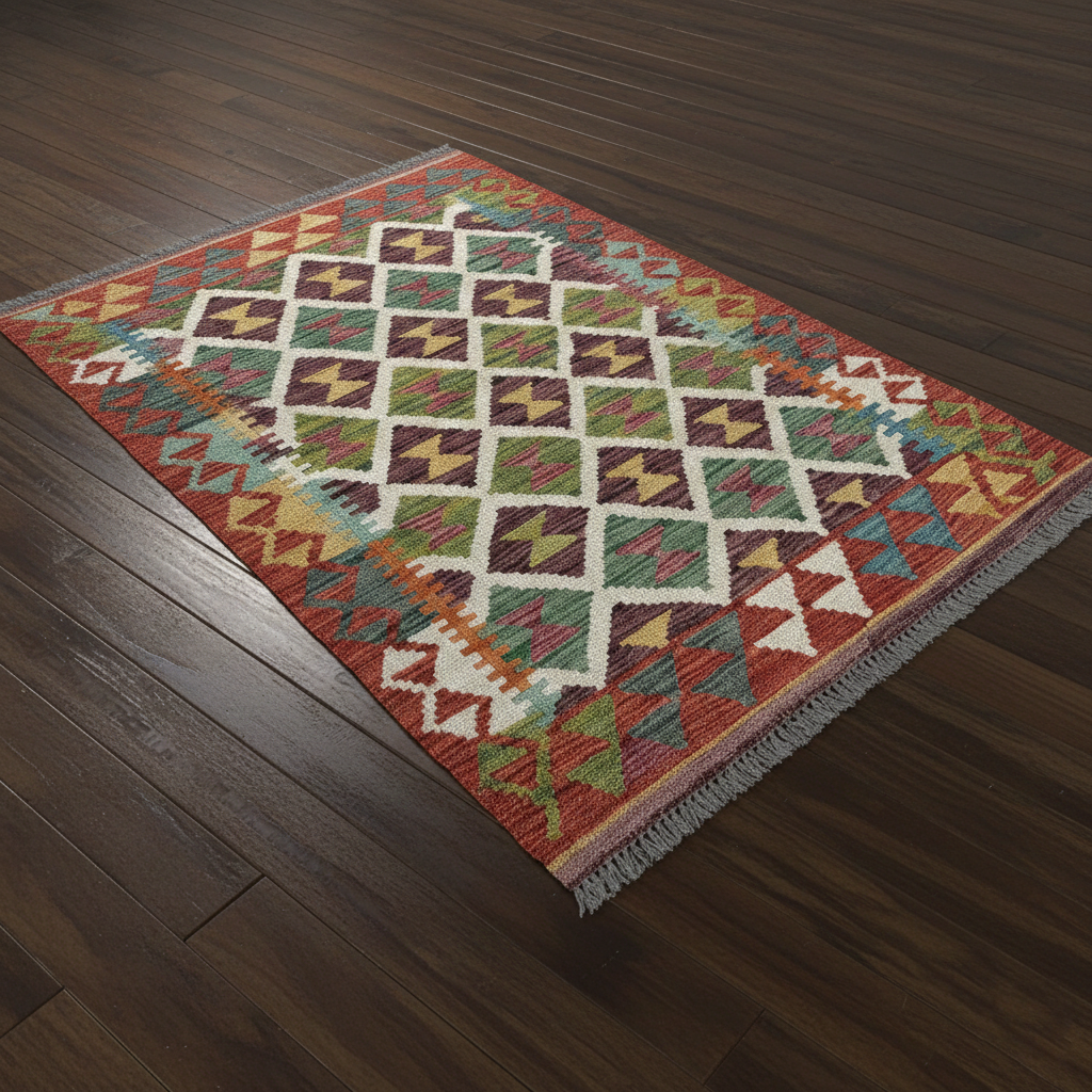 Versatile Kelim Rug 2.9 x 3.11 (ft) 83 x 120 (cm)