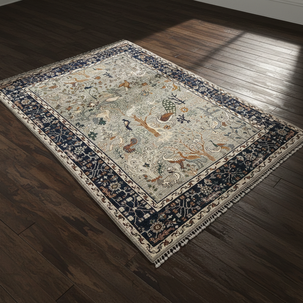 Hand Woven Tree Of Life Rug 182 x 273 (cm) 6.0 x 8.11 (ft)