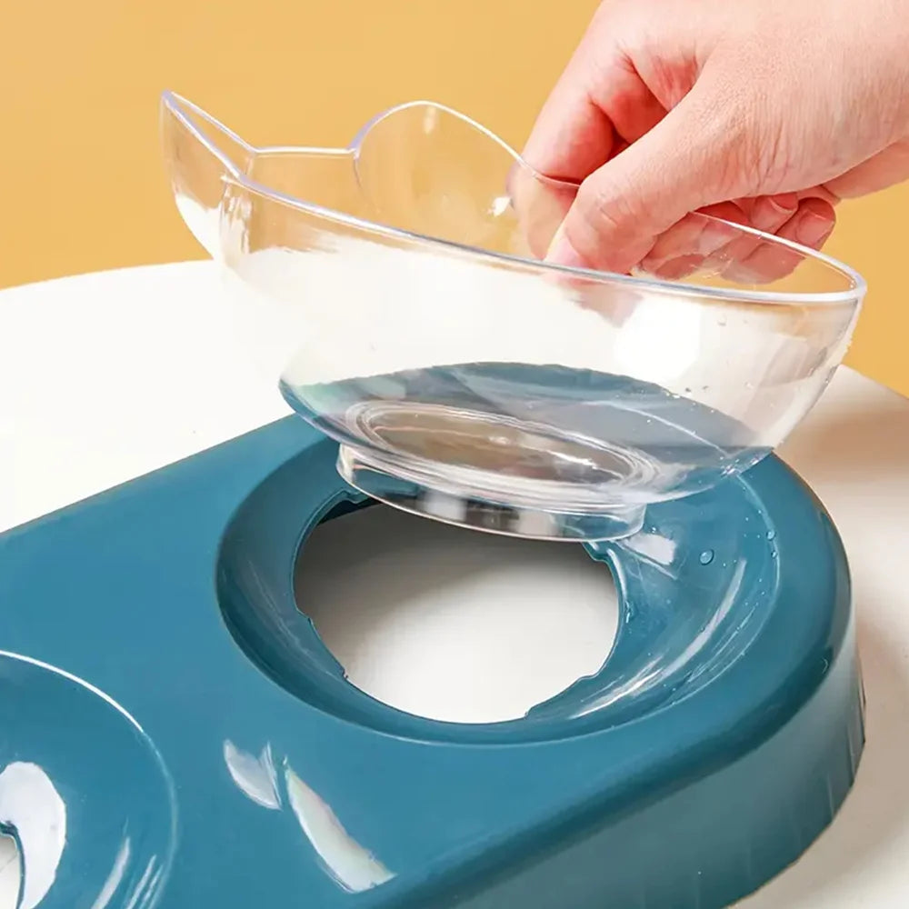 Pet Feeder Pet Dog Cat Food Bowl Automatic Feeder 2 in 1 Eating Drinking Water Container Anti Slip Double Feeding Bow