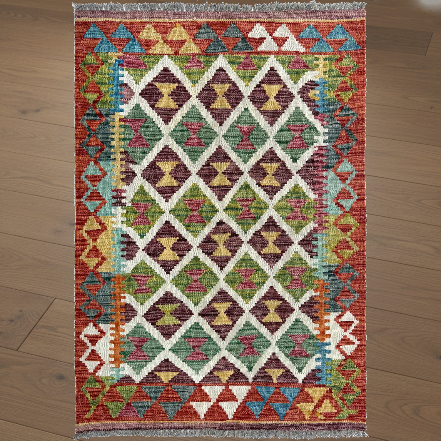 Versatile Kelim Rug 2.9 x 3.11 (ft) 83 x 120 (cm)