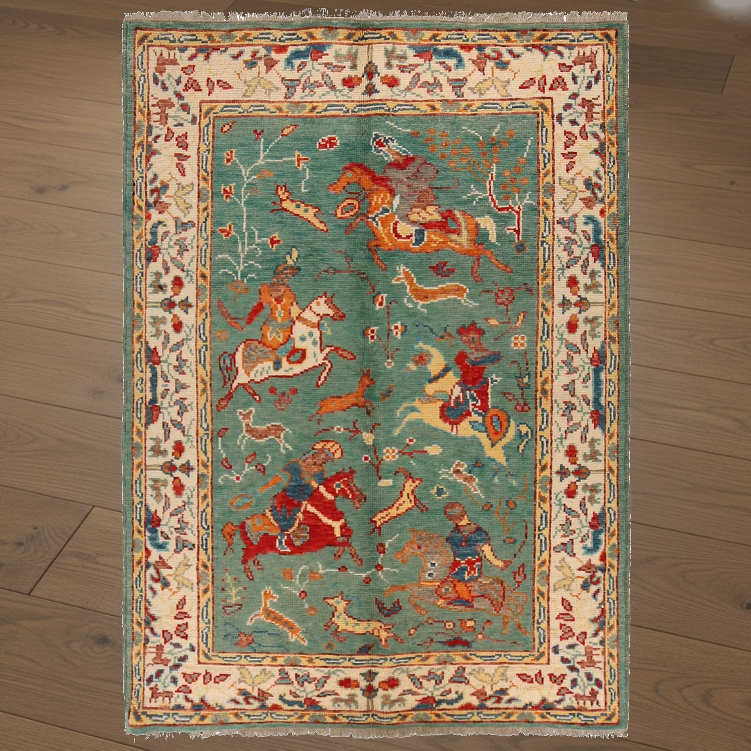 Handmade Pictorial Rug 121 x 181 (cm) 4.0 x 5.11 (ft)