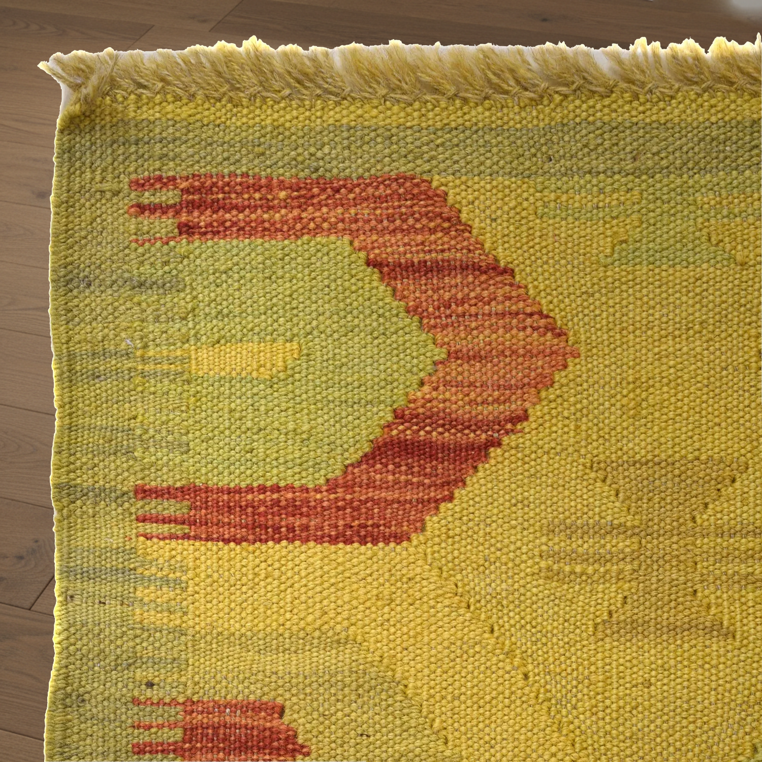 Overdyed Kilim (Yellow) 77 x 124 (cm) 2.6 x 4.11 (ft)